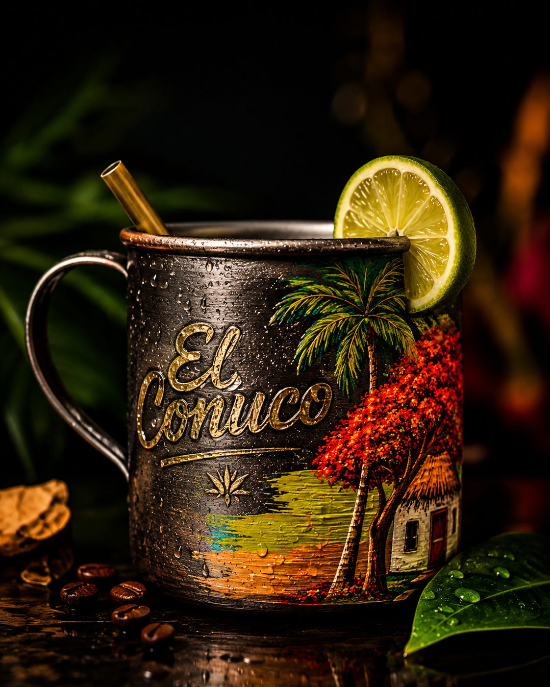 El Conuco — Signature Cocktail im handbemalten Becher